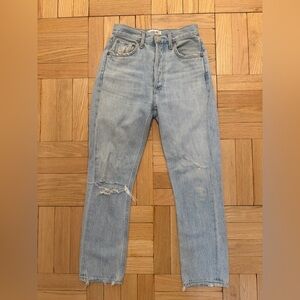 AGOLDE Riley High Rise Straight Crop Size 23 Light Blue